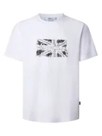 Koszulki męskie - Pepe Jeans Koszulka "Flag" w kolorze białym - miniaturka - grafika 1