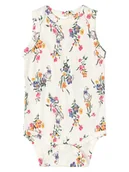 Body dla niemowląt - Niemowlęce body na ramiączka kwiaty Up Baby r.80 - miniaturka - grafika 1
