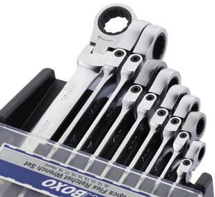 Klucze płasko oczkowe z grzechotką BOXO 8-19mm 9szt - Klucze i nasadki - miniaturka - grafika 4