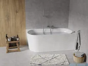 Wanny z hydromasażem - The North Bath Calia wanna wolnostojąca przyścienna prawa 170x80cm + syfon Klik-klak 6845-1701R - miniaturka - grafika 1