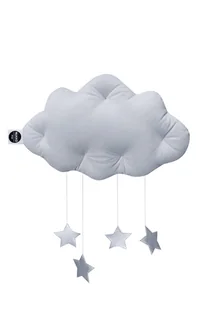 Szary mobil chmurka Velvet - Karuzele dla niemowląt - miniaturka - grafika 1