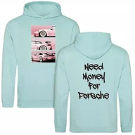 Bluzy damskie - BLUZA DAMSKA Miętowa Prezent Wiosnę Motoryzacja NEED MONEY FOR PORSCHE - M - Inny producent - miniaturka - grafika 1