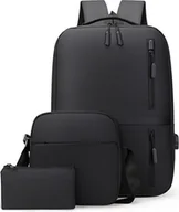 Torby na laptopy - Plecak komputerowy, plecak USB o dużej pojemności, męski zestaw toreb biznesowych, plecak na laptopa USB o dużej pojemności, podwójna torba na ramię - miniaturka - grafika 1
