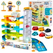 Zabawki interaktywne dla dzieci - Garaż Piętrowy Parking Elektryczna Winda Policja U944 - miniaturka - grafika 1