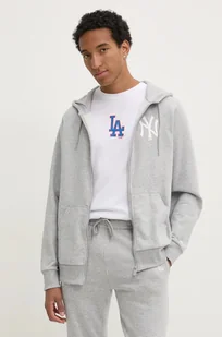 New Era bluza NEW YORK YANKEES męska kolor szary z kapturem z nadrukiem 60416720 - Bluzy męskie - miniaturka - grafika 1