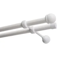 Karnisze - Karnisz DECASTYL Gałka Max podwójny 240 cm Biały - miniaturka - grafika 1