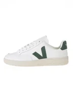 Trampki damskie - Veja Skórzane sneakersy "V 12" w kolorze biało-zielonym - miniaturka - grafika 1