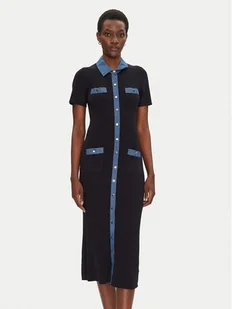 Morgan Sukienka dzianinowa 241-RMSISSI Granatowy Slim Fit - Sukienki - miniaturka - grafika 1