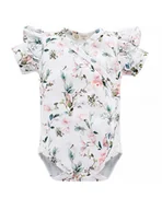 Body dla niemowląt - Yosoy Body niemowlęce z krótkim rękawem z falbankami bawełna organiczna Secret garden on white, Rozmiar: 56 - miniaturka - grafika 1