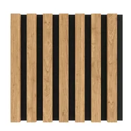 Panele ścienne i boazeria - Lamel Ścienny 3D Mdf Na Filcu Akustyczny Moduł 30X30 Cm Dąb Naturalny - miniaturka - grafika 1