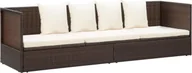 Sofy ogrodowe - Elior Brązowa kanapa ogrodowa z poduszkami - Kamara - miniaturka - grafika 1