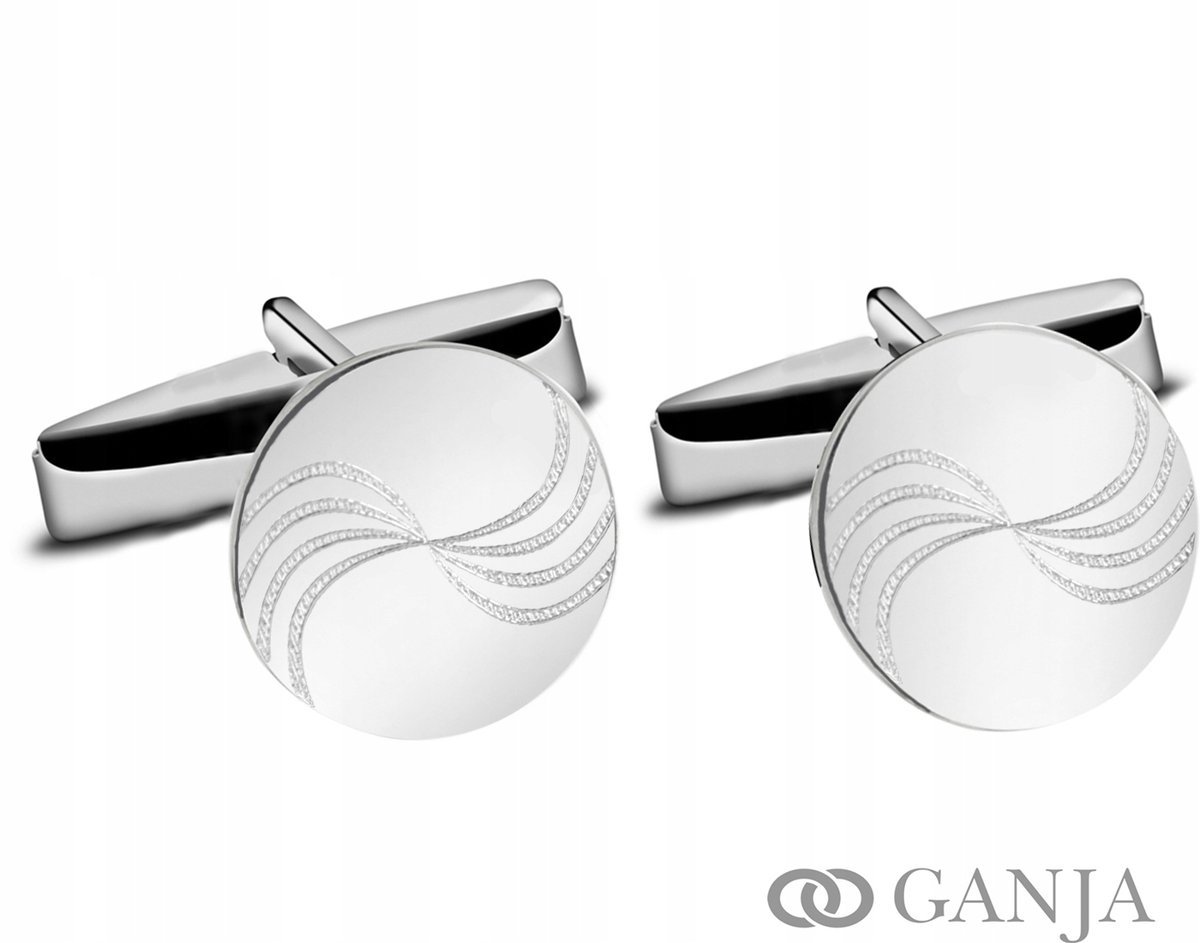 Spinki srebrne do mankietów 925 rodowane SP46 ŚLUB