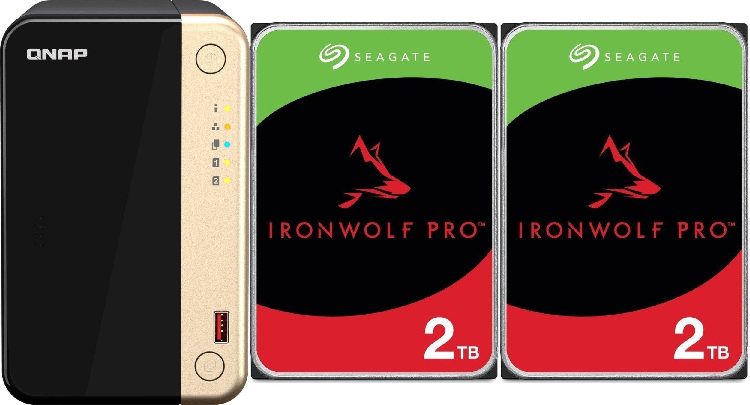 Serwer plików Qnap TS-264-8G + 2x Seagate IronWolf 2TB ST2000VN003