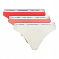 Majtki damskie - TOMMY HILFIGER STRINGI DAMSKIE MAJTKI 3 PACK THONG KORALOWE/BEŻOWE r.M - miniaturka - grafika 1