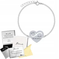 Bransoletki - Bransoletka Srebrna Serce Nieskończoność Imiona Prezent Pancerka GRAWER - miniaturka - grafika 1