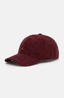 Czapki męskie - Tommy Hilfiger czapka sztruksowa kolor bordowy gładka AM0AM12757 - miniaturka - grafika 1