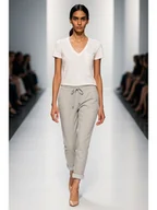 Spodnie sportowe damskie - Spodnie szare YY600057 - miniaturka - grafika 1