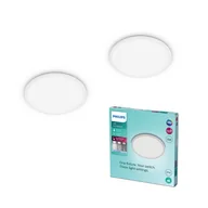 Lampy sufitowe - Philips Lampa sufitowa LED SuperSlim, możliwość ściemniania, biały / opal, biuro, tworzywo sztuczne, nowoczesny - miniaturka - grafika 1