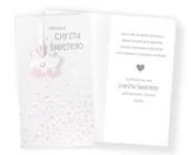 Kartki okolicznościowe i zaproszenia - Karnet PM-221 Chrzest różowy) Nowa - miniaturka - grafika 1