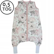 Śpiworki dla dzieci - LETNI ŚPIWOREK MUŚLINOWY Z NOGAWKAMI 56-68 XS 0,5 TOG BAWEŁNA 100% - miniaturka - grafika 1