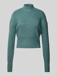 Sweter z dzianiny ze stójką model ‘NELLA’ - Swetry damskie - miniaturka - grafika 1