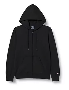 Champion Męska bluza z kapturem Legacy American Classics Stretch Interlok z małym logo na całej długości, czarna, M - Bluzy męskie - miniaturka - grafika 1