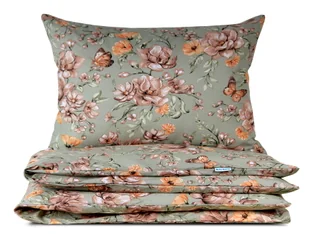 Pościel dziecięca 90x120 Królowa Magnolia na zieleni z plecaczkiem - Pościel dla dzieci Pościel dziecięca 90x120 Królowa Magnolia na zieleni z plecaczkiem - Pościel dla dzieci - miniaturka - grafika 1