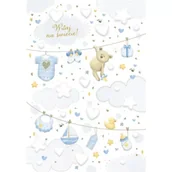 Kartki okolicznościowe i zaproszenia - Kartka okolicznościowa Narodziny niebieskie - miniaturka - grafika 1