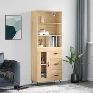 Witryny - Witrynka, dąb sonoma, 69,5x34x180 cm, materiał drewnopochodny Lumarko! - miniaturka - grafika 1