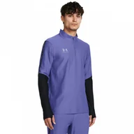 Bluzy sportowe męskie - Męska bluza treningowa nierozpinana bez kaptura Under Armour UA M\'s Challenger Pro 1/4 Zip - fioletowa - UNDER ARMOUR - miniaturka - grafika 1