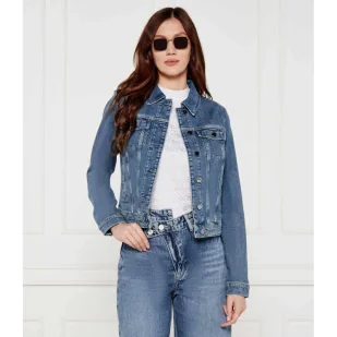 GUESS Kurtka jeansowa SEXY TRUCKER Regular Fit - Kurtki damskie - miniaturka - grafika 1