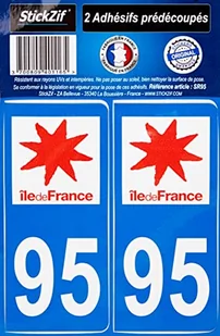 stickzif SR95 2 naklejki samoprzylepne departament 95 region Ile-de-France, zestaw 2 - Akcesoria motoryzacyjne - miniaturka - grafika 1