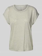 Koszulki i topy damskie - T-shirt o kroju regular fit ze wzorem w paski - miniaturka - grafika 1
