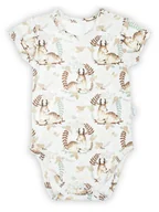 Body dla niemowląt - Niemowlęce body bawełniane z krótkim rękawem sarenki kremowe Nicol,r.80 - miniaturka - grafika 1