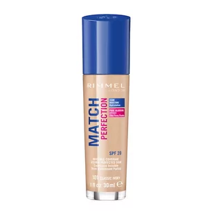 Rimmel Match Perfection Foundation SPF20 podkład w płynie 101 Classic Ivory 30ml - Podkłady do twarzy - miniaturka - grafika 1