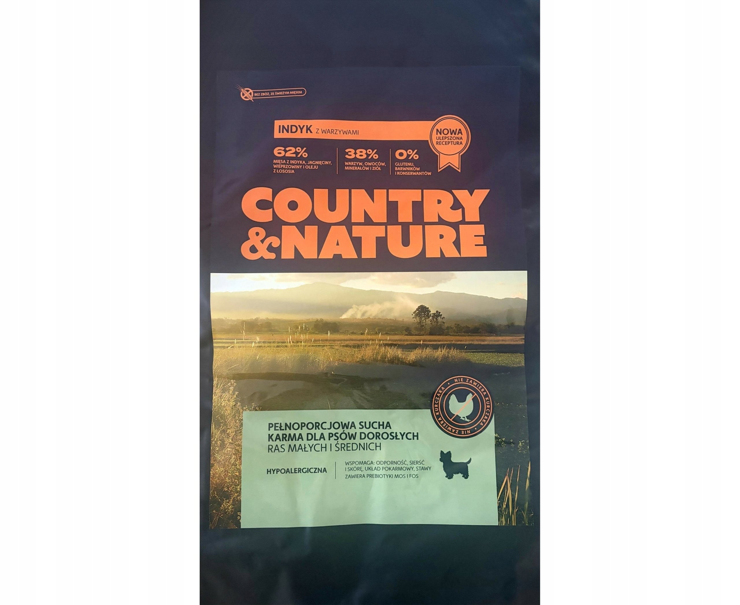 COUNTRY&NATURE Turkey with Vegetables Recipe 2 kg indyk z warzywami dla psów wszystkich ras -