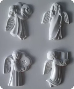 Forma do odlewów gipsu, aniołki, 4 elementy - Akcesoria rzeźbiarskie - miniaturka - grafika 1