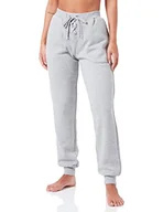 Spodnie damskie - Emporio Armani Underwear damskie spodnie z logo Iconic Terry Pants z mankietami, jasnoszary melanż, XL - miniaturka - grafika 1