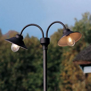 Konstsmide Latarnia ogrodowa Vega, czarna matowa 2-pkt. 247cm - Lampy ogrodowe - miniaturka - grafika 1