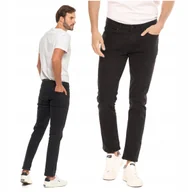 Spodnie męskie - Jeansy Spodnie Klasyczne Męskie Długie Czarne Proste Wygodne MORAJ r. 34 - miniaturka - grafika 1