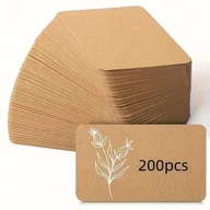 Rękodzieło - TEMU Zestaw 200 Sztuk Minivizytówek Biznesowych, 9x5.2 cm / 3.54x2.04 cala, w Stylu Skórzanym, Małe Karteczki Notatnikowe, Puste Karty Wizytówki, - miniaturka - grafika 1