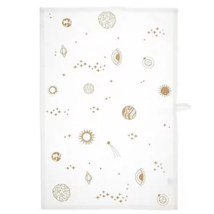 Ścierka kuchenna DUKA CELESTIAL 60x40 cm biały złoty bawełniana - Ręczniki - miniaturka - grafika 1