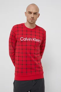 Piżamy męskie - Calvin Klein Underwear Bluza piżamowa męska kolor czerwony z nadrukiem - grafika 1