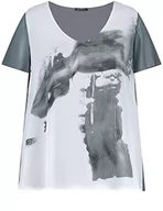 Koszulki i topy damskie - Samoon T-shirt damski, Iron Grey Wzorzysty, 48 PL - miniaturka - grafika 1
