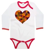 Body dla niemowląt - Body dziecięce Love Kocham Jesień Serce z Liści Na Dzień Jesieni 62/68 - miniaturka - grafika 1