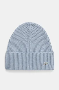 Calvin Klein czapka wełniana kolor niebieski wełniana K60K612592 - Czapki damskie - miniaturka - grafika 1
