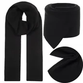 Apaszki i szaliki męskie - MĘSKI CZARNY SZAL KLASYCZNY SZALIK JESIENNY ZIMOWY UNISEX 180x22cm - miniaturka - grafika 1