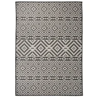 Dywany zewnętrzne - vidaXL Dywan zewnętrzny o płaskim splocie, 120x170 cm, czarne pasy - miniaturka - grafika 1
