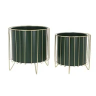 Kwietniki - Osłonka metalowa zielono-złota 2 sztuki - miniaturka - grafika 1