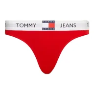 Majtki damskie - TOMMY HILFIGER STRINGI DAMSKIE MAJTKI 1P THONG (EXT SIZES) CZERWONE r.XS - miniaturka - grafika 1